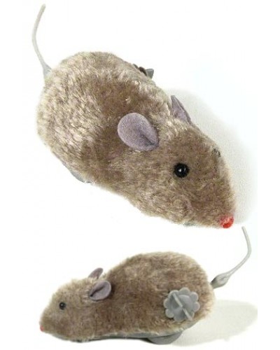 Fuzzy Soft Grey Mouse Wind Up