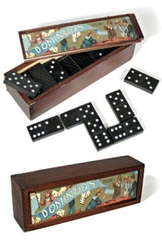 Vintage Dominoes English Game Set