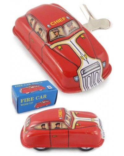 Red Fire Chief Classic Car Mini Tin Toy