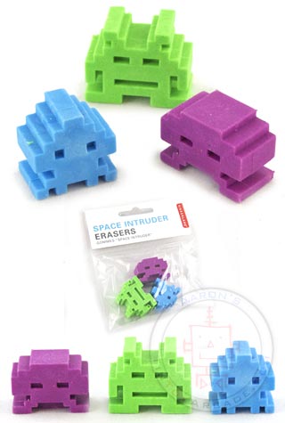 Space Invaders Erasers : Original Video Game Aliens 3D : Space Intruder ...