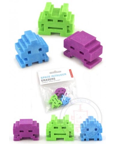 Space Invaders Erasers Set of 3 Icons