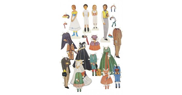 Civil War Family Paper Dolls : 1860 Paper Doll : Dress Up Play Set