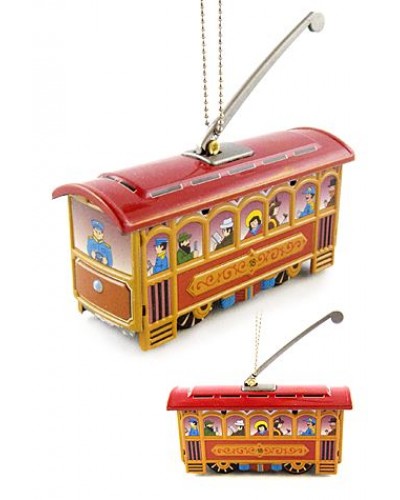 Christmas Trolley Ornament Red