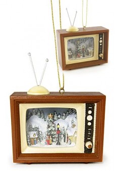 Christmas Caroling Retro TV Ornament