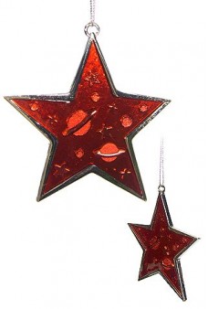 Red Star Metal Christmas Ornament
