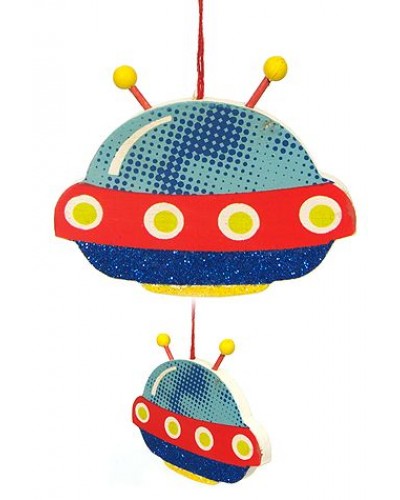 UFO Antennae Flat Ornament Glitter 