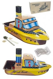 Speed Boat Tin Toy Pop Pop Steamer
