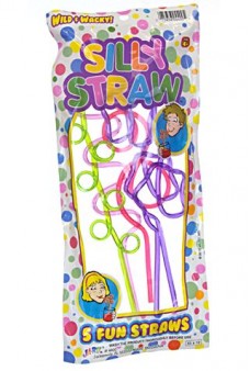 Silly Straws Drinking Colors Party Set of 5 