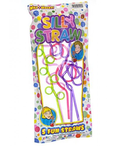 Silly Straws Drinking Colors Party Set of 5 