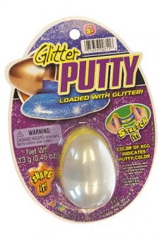 White Putty Silver Glitter in Toy Egg