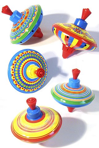 Mini Tin Top : Colorful Humming Spinning Tops
