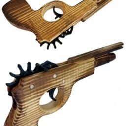 Rubber Band Shooter Wood Toy Gun
