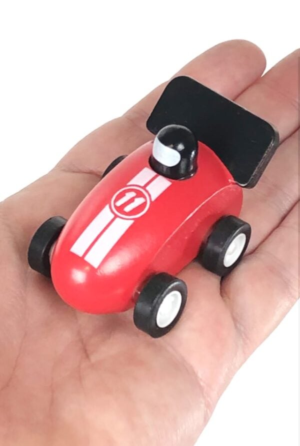 Race Car Wooden Red Racer Mini - Tin Toy Arcade