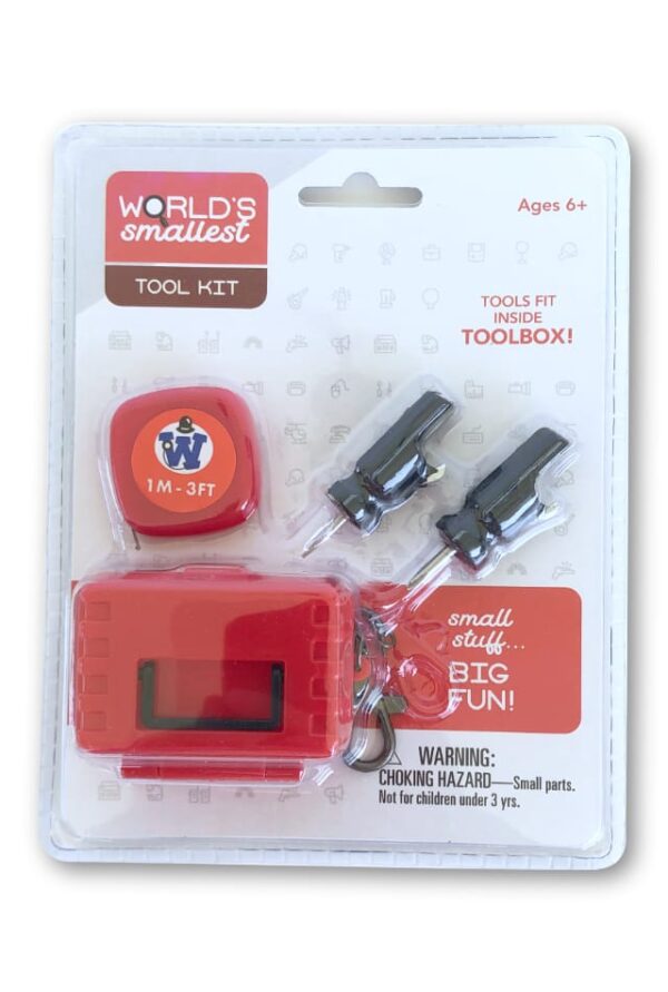 Worlds Smallest Tool Box with 3 Mini Tools - Tin Toy Arcade