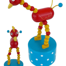 Red Rooster Wooden Thumb Push Puppet Toy