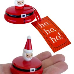 One Santa Wooden Top : Vintage Christmas : Spinning Toy